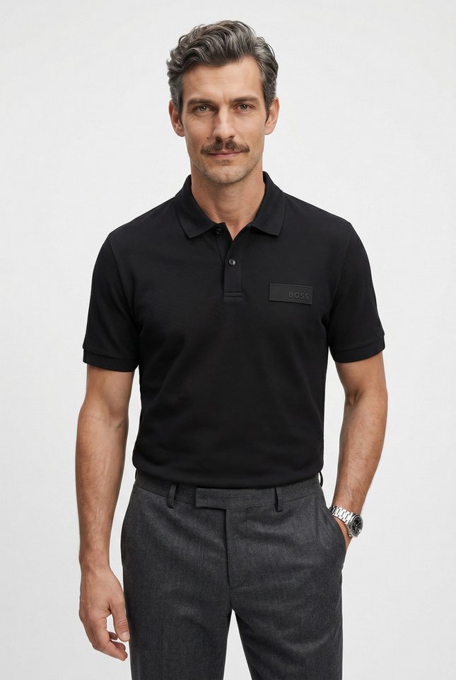 BOSS GREEN Poloshirt Paddy Logo Patch Regular Fit atmungsaktive Piqué-Webstruktur, Flachstrickkragen, gerader Schnitt – Bild 2 von 5