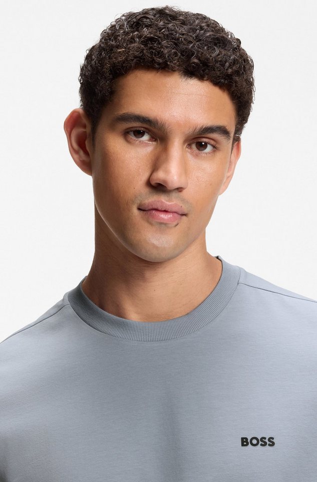 BOSS GREEN Rundhalsshirt Tee Regular Fit Stretch Jersey Cotton, Logo on Chest, Rundhals – Bild 3 von 5