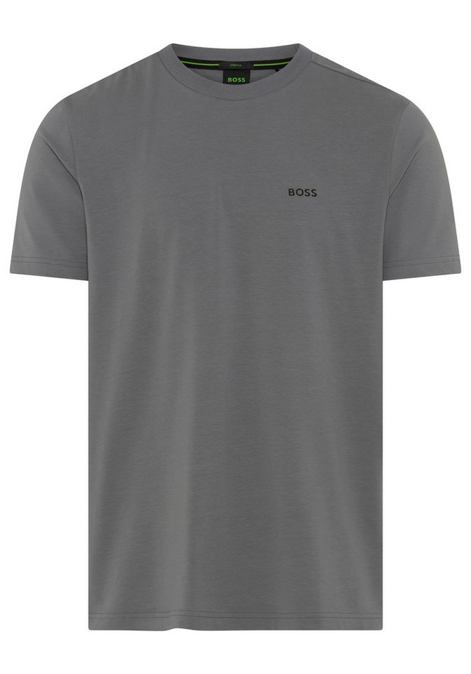 BOSS GREEN Rundhalsshirt Tee Regular Fit Stretch Jersey Cotton, Logo on Chest, Rundhals – Bild 2 von 3
