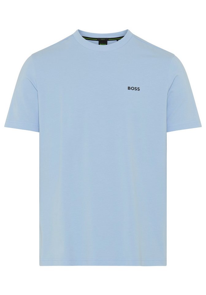 BOSS GREEN Rundhalsshirt Tee Regular Fit Stretch Jersey Cotton, Logo on Chest, Rundhals – Bild 2 von 3