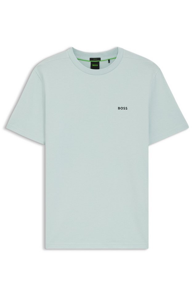BOSS GREEN Rundhalsshirt Tee Regular Fit Stretch Jersey Cotton, Logo on Chest, Rundhals – Bild 4 von 5