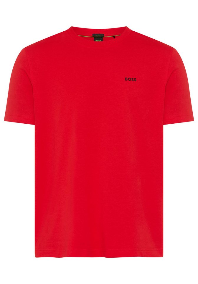 BOSS GREEN Rundhalsshirt Tee Regular Fit Stretch Jersey Cotton, Logo on Chest, Rundhals – Bild 2 von 3