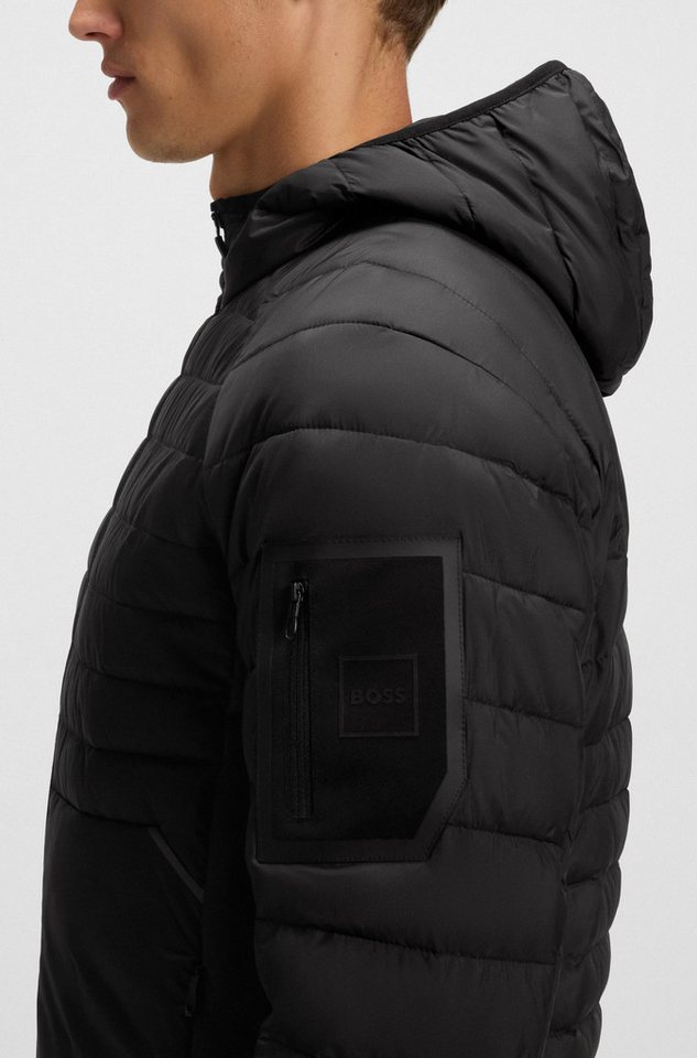 BOSS GREEN Steppjacke Kapuze, Regular Fit, reflektierende Details – Bild 2 von 5