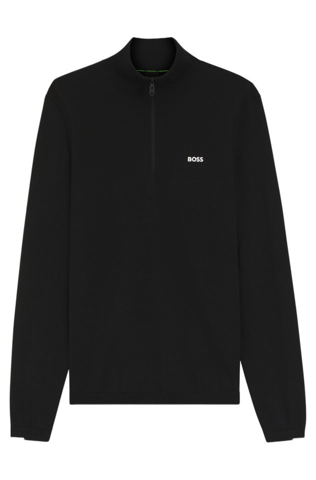 BOSS GREEN Strickpullover BOSS Men Green schwarz,Casual,Baumwolle,Unifarben,Stehkragen,Lang,Regular Fit – Bild 2 von 2
