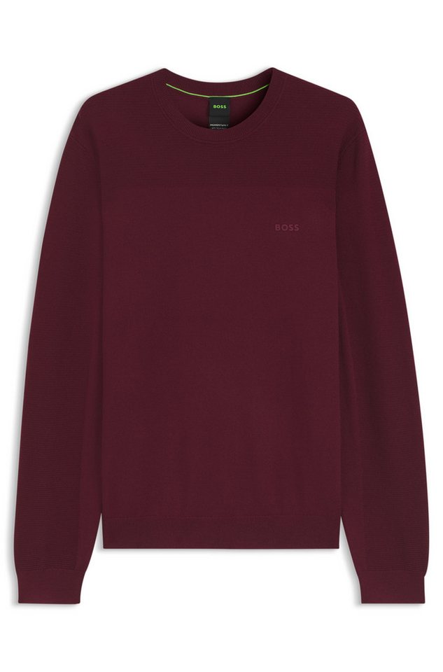 BOSS GREEN Strickpullover KN Momentum-X CN Rundhalsausschnitt, Regular Fit, kontrast HD-Logo – Bild 4 von 5