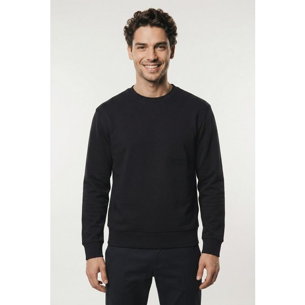 BOSS GREEN Sweatshirt Rundhalsausschnitt, Relaxed Fit, Logo-Badge