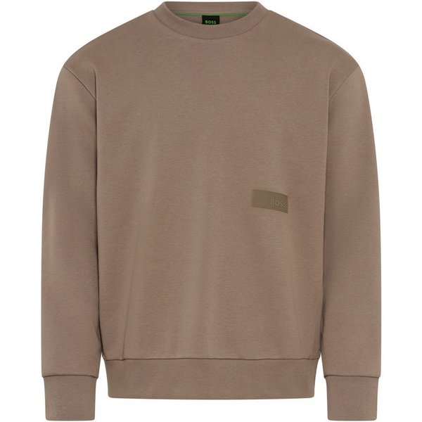 BOSS GREEN Sweatshirt Rundhalsausschnitt, Relaxed Fit, Logo-Badge