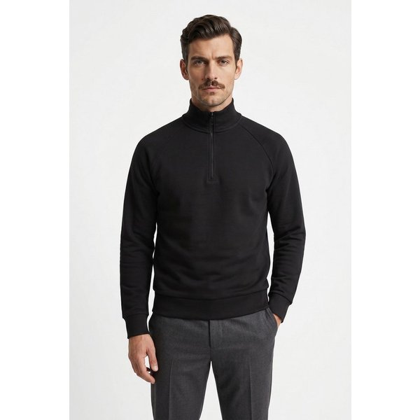 BOSS GREEN Sweatshirt Troyer-Form, Regular Fit, Baumwollmischung