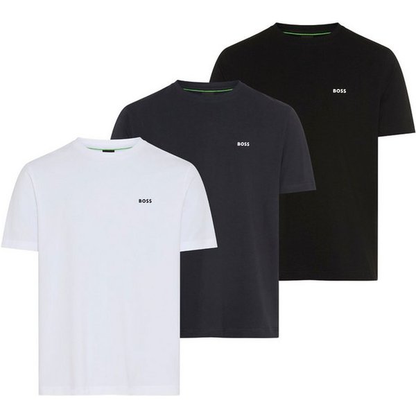 BOSS GREEN T-Shirt Tee 3Pack Regular Fit (Packung, 3-tlg., 3er-Pack) Stretch Jersey Cotton, Logo on Chest, Sparpackung