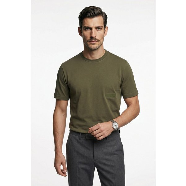 BOSS GREEN T-Shirt TS Structure 100% Cotton, Regular Fit, Rundhalsausschnitt