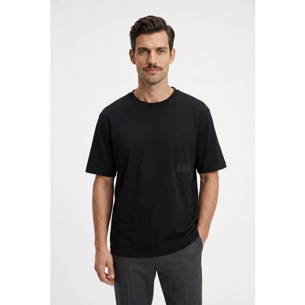 BOSS GREEN T-Shirt TS Structure 100% Cotton, Regular Fit, Rundhalsausschnitt