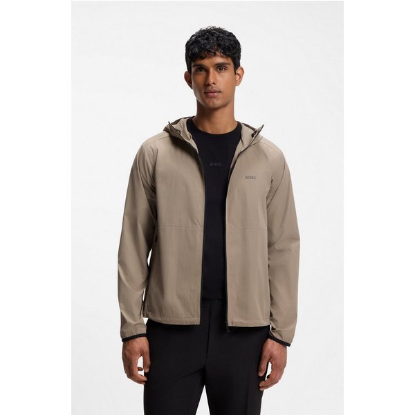 BOSS GREEN Windbreaker Regular Fit, Superleichte Qualität, Packfunktion innen in der Kapuze