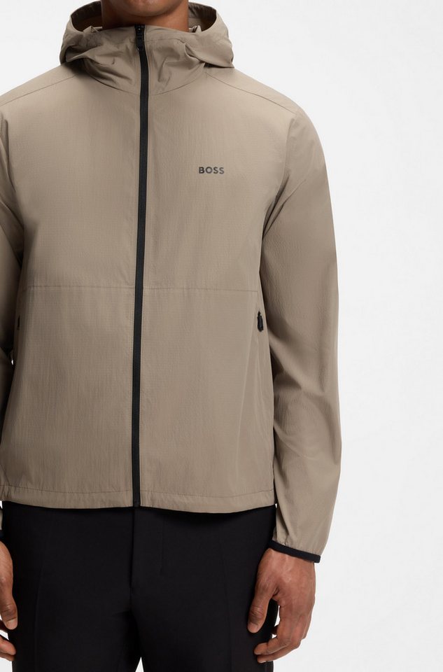 BOSS GREEN Windbreaker Regular Fit, Superleichte Qualität, Packfunktion innen in der Kapuze – Bild 2 von 5