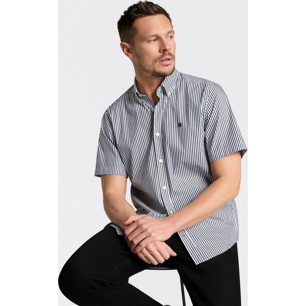 BOSS Kurzarmhemd Button-down-Kragen Regular Fit, Baumwollmix