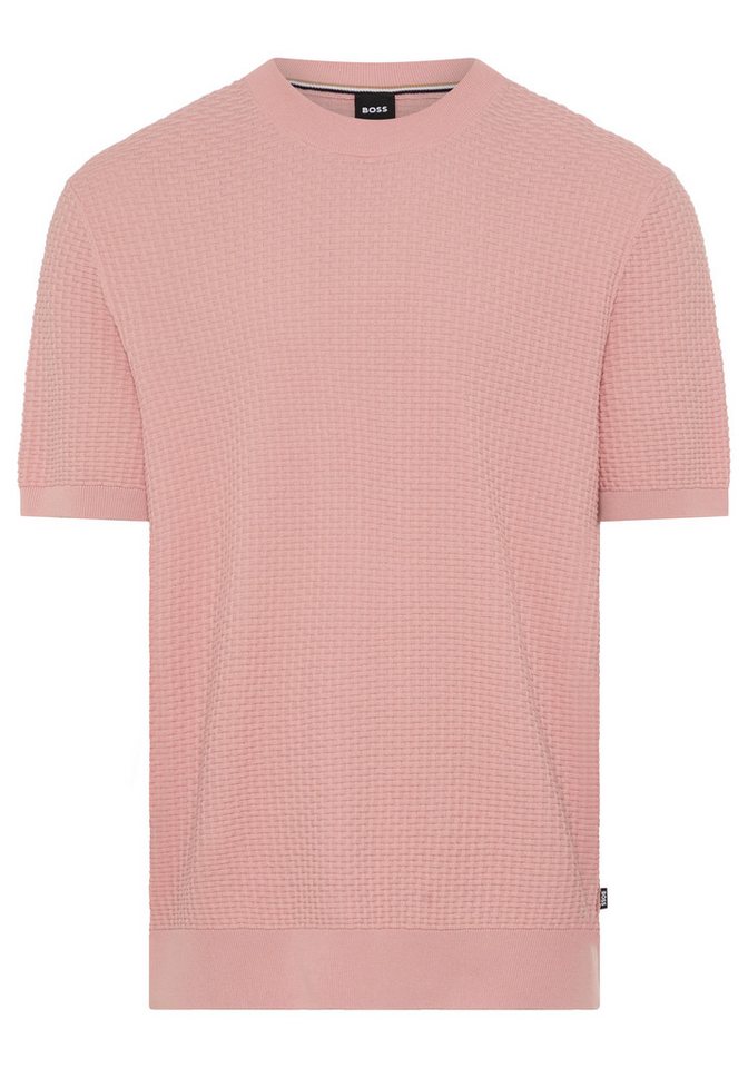 BOSS Kurzarmpullover Nilton Premium Menswear Business-Casual-Look, Strukturstrick-Material – Bild 2 von 3