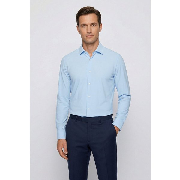 BOSS Langarmhemd HANK Kentkragen, Performance-Stretch-Jersey