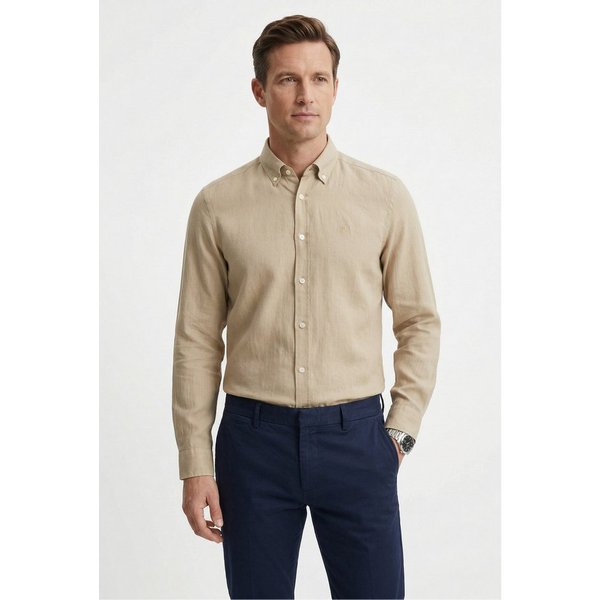 BOSS Leinenhemd LIAM 100% Leinen mit Button-Down-Kragen, regular fit