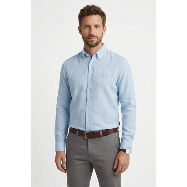BOSS Leinenhemd LIAM 100% Leinen mit Button-Down-Kragen, regular fit