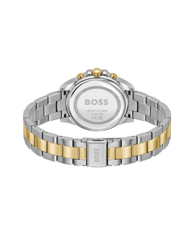 BOSS Multifunktionsuhr ALLEY 1502827, Quarzuhr, Armbanduhr, Damenuhr, Edelstahlarmband, analog, Tag – Bild 3 von 4