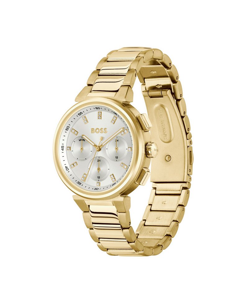 BOSS Multifunktionsuhr ONE 1502807, Quarzuhr, Armbanduhr, Damenuhr, Edelstahlarmband, analog – Bild 2 von 4
