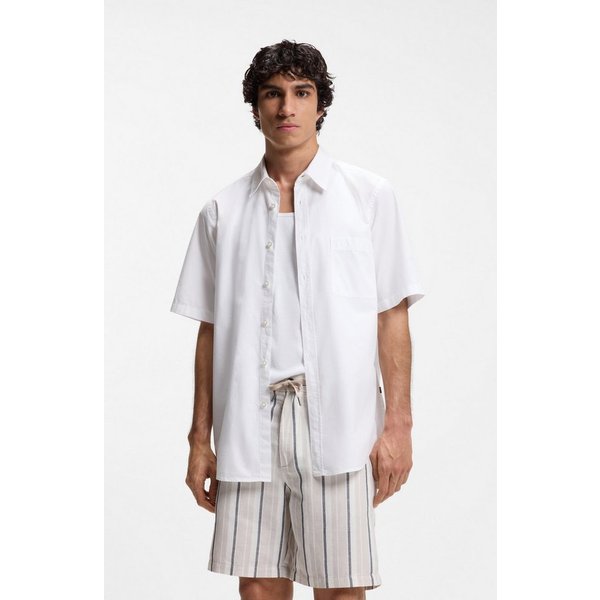 BOSS ORANGE Kurzarmhemd Regular Fit, Kentkragen, Kurzarm