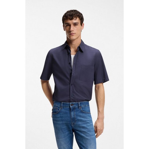 BOSS ORANGE Kurzarmhemd Regular Fit, Kentkragen, Kurzarm