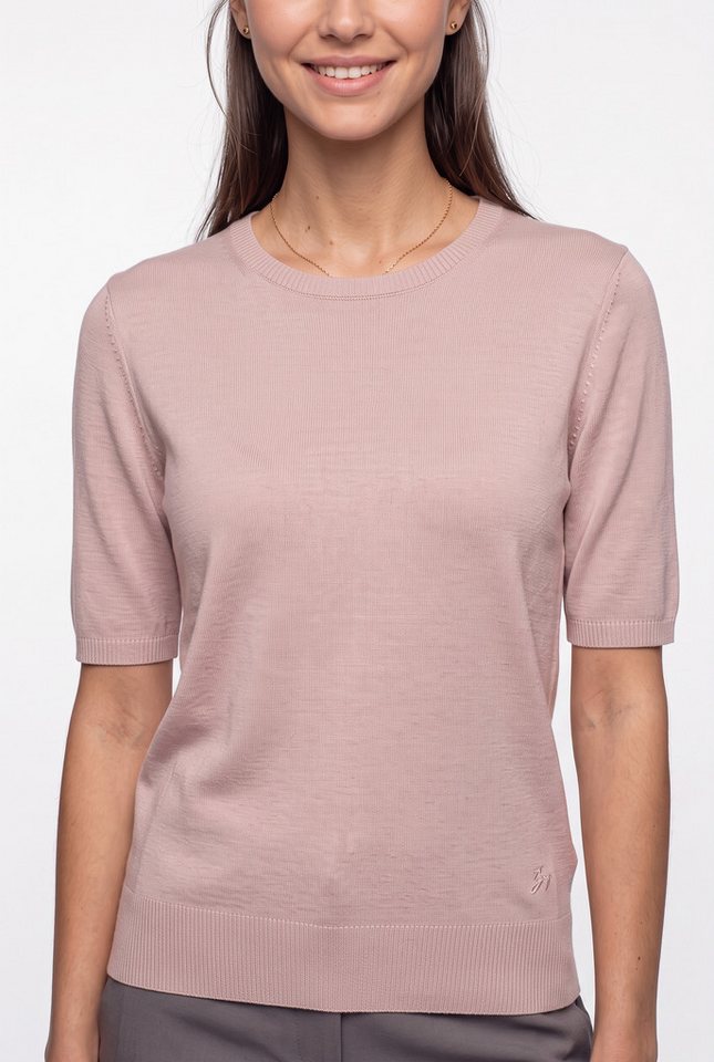 BOSS ORANGE Kurzarmpullover Fiaffu Premium Damenmode mit Lochmuster, Kaschmir-Anteil – Bild 2 von 5