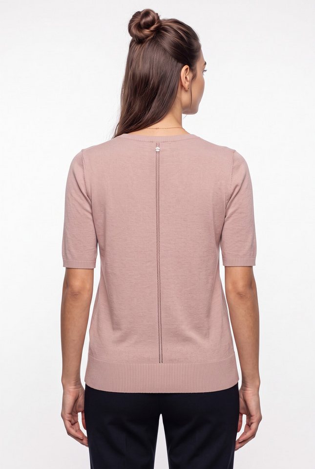 BOSS ORANGE Kurzarmpullover Fiaffu Premium Damenmode mit Lochmuster, Kaschmir-Anteil – Bild 3 von 5
