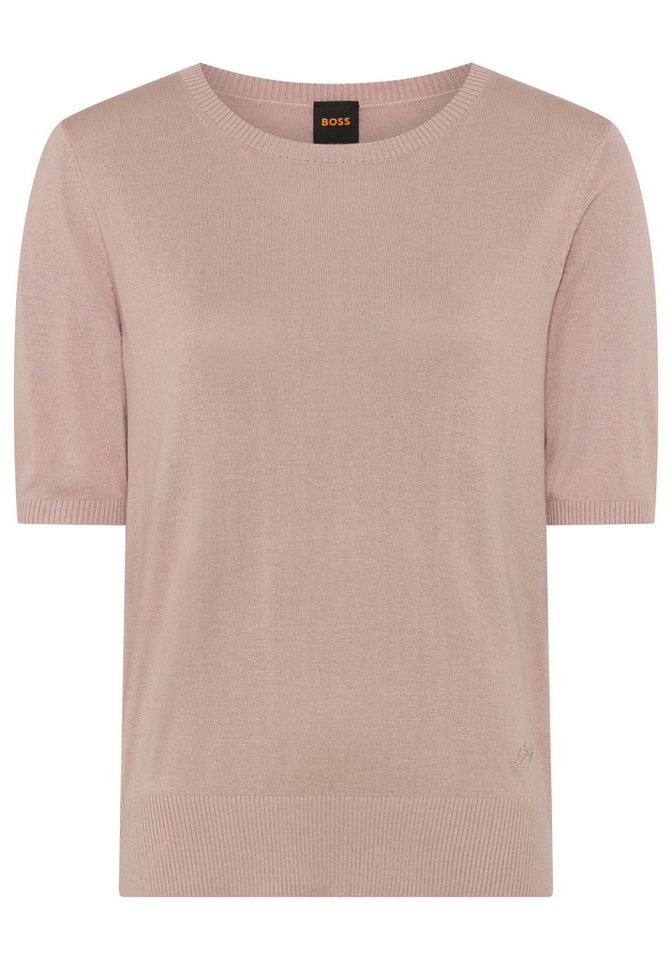 BOSS ORANGE Kurzarmpullover Fiaffu Premium Damenmode mit Lochmuster, Kaschmir-Anteil – Bild 4 von 5