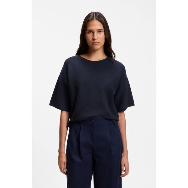 BOSS ORANGE Kurzarmpullover Fouetta Premium Damenmode Baumwoll-Woll-Mix, Relaxed Fit