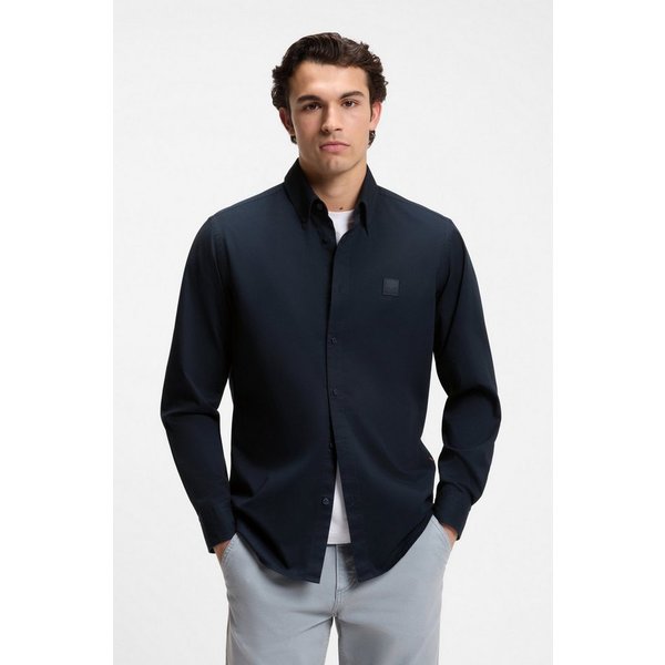 BOSS ORANGE Langarmhemd Ricoplus M Button-down-Kragen, Regular Fit, reine Baumwolle