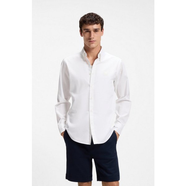 BOSS ORANGE Langarmhemd Ricoplus M Button-down-Kragen, Regular Fit, reine Baumwolle