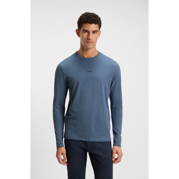 BOSS ORANGE Langarmshirt TChark Rundhalsausschnitt, Regular Fit, mit BOSS-Logo