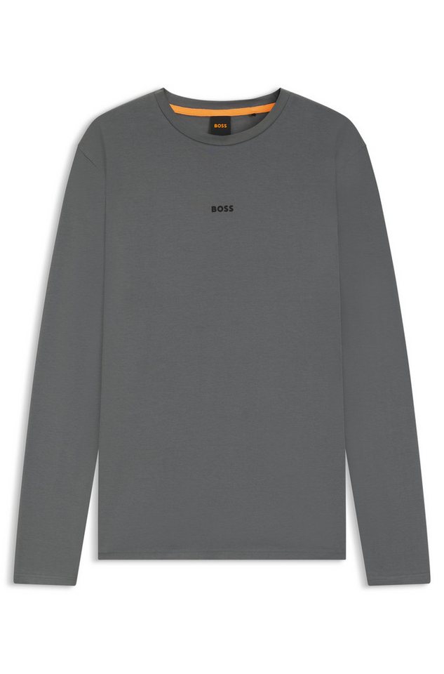 BOSS ORANGE Langarmshirt TChark Rundhalsausschnitt, Regular Fit, mit BOSS-Logo – Bild 4 von 5
