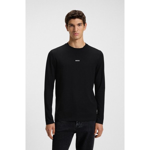 BOSS ORANGE Langarmshirt TChark Rundhalsausschnitt, Regular Fit, mit BOSS-Logo