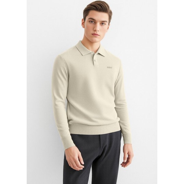 BOSS ORANGE Polokragenpullover Asac Cotton Wool mit Logo-Stickerei