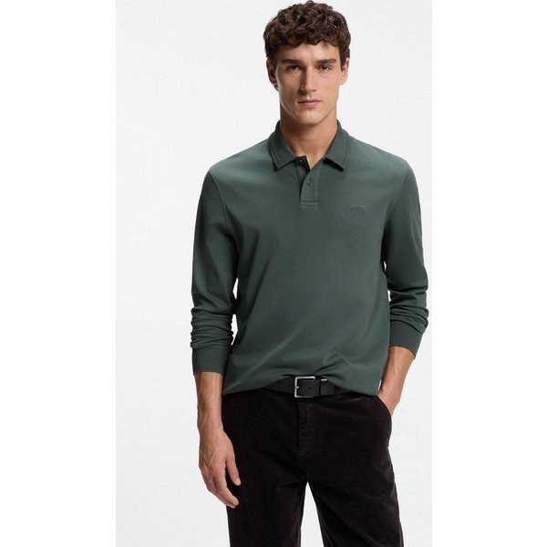 BOSS ORANGE Poloshirt Pe Interlock Langarm Polo mit Polokragen