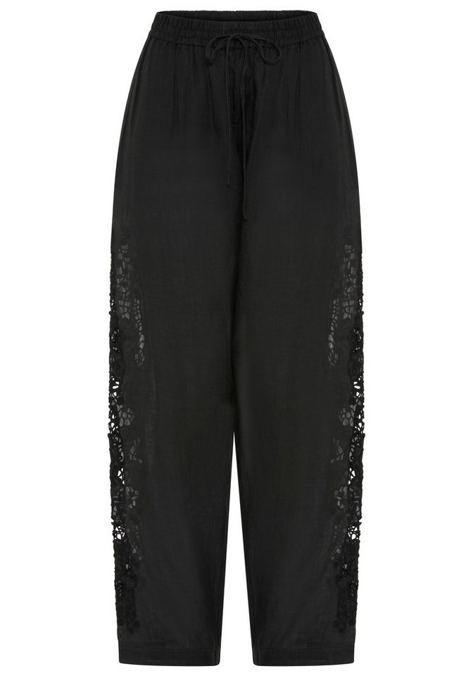 BOSS ORANGE Schlupfhose Trika Premium Damenmode mit dekorativer Lochstickerei, Barrel Shape – Bild 4 von 5