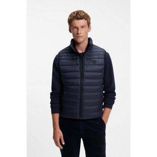 BOSS ORANGE Steppweste Odeno Stehkragen, slim fit, kurze Länge