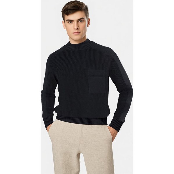 BOSS ORANGE Strickpullover Andern Rundhalsausschnitt, relaxed fit, Strickmix mit Schurwolle