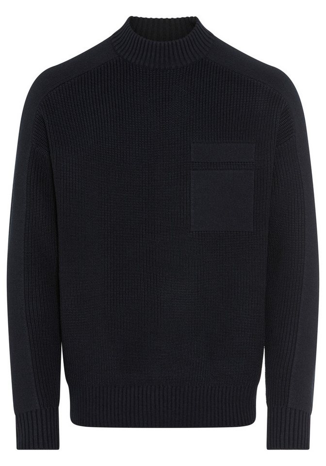 BOSS ORANGE Strickpullover Andern Rundhalsausschnitt, relaxed fit, Strickmix mit Schurwolle – Bild 2 von 3