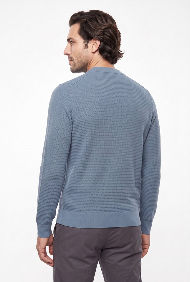 BOSS ORANGE Strickpullover Anion Cotton Cashmere Rundhalsausschnitt, Regular Fit, BOSS-Label – Bild 3 von 5