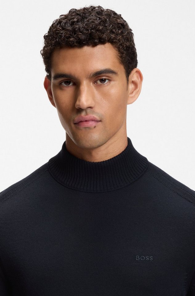 BOSS ORANGE Strickpullover Avac M1 Regular Fit, Schurwollmischung, Stehkragen – Bild 2 von 5