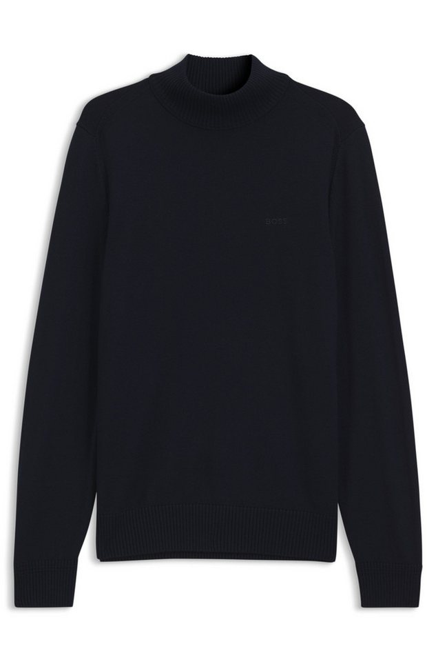 BOSS ORANGE Strickpullover Avac M1 Regular Fit, Schurwollmischung, Stehkragen – Bild 4 von 5