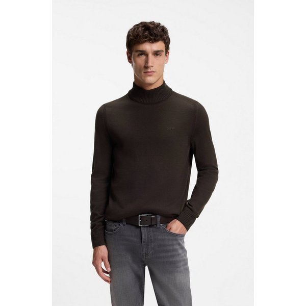 BOSS ORANGE Strickpullover Avac M1 Regular Fit, Schurwollmischung, Stehkragen