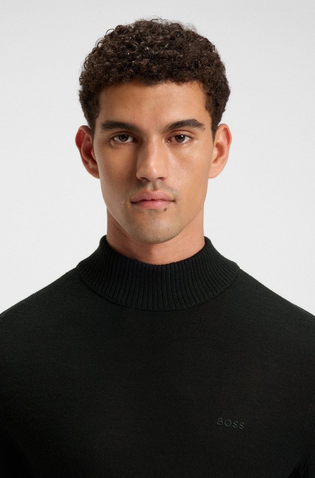 BOSS ORANGE Strickpullover Avac mit gesticktem BOSS Logo, Schurwoll-Anteil – Bild 2 von 5