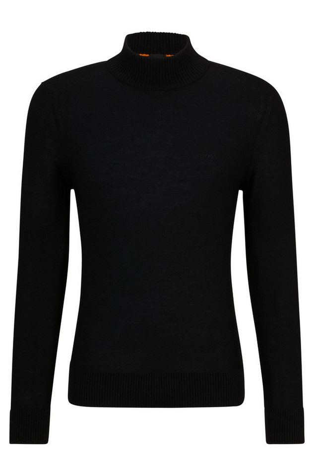 BOSS ORANGE Strickpullover Avac mit gesticktem BOSS Logo, Schurwoll-Anteil – Bild 4 von 5