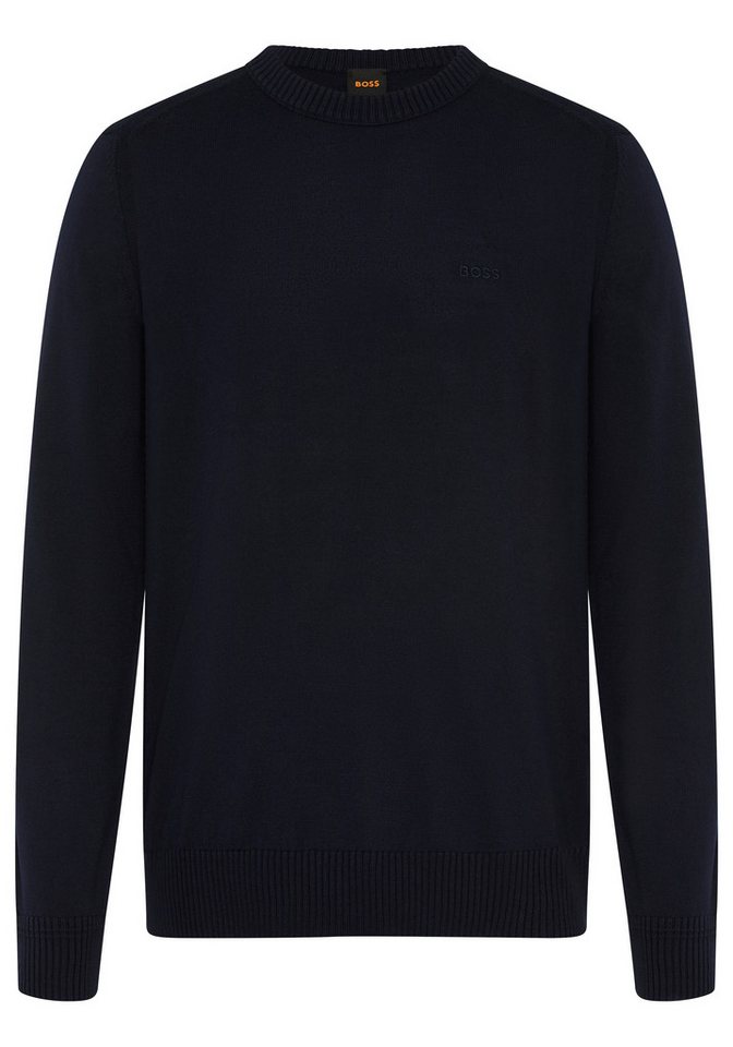 BOSS ORANGE Strickpullover Avac mit Schurwolle, Regular Fit, gesticktes Logo – Bild 2 von 3