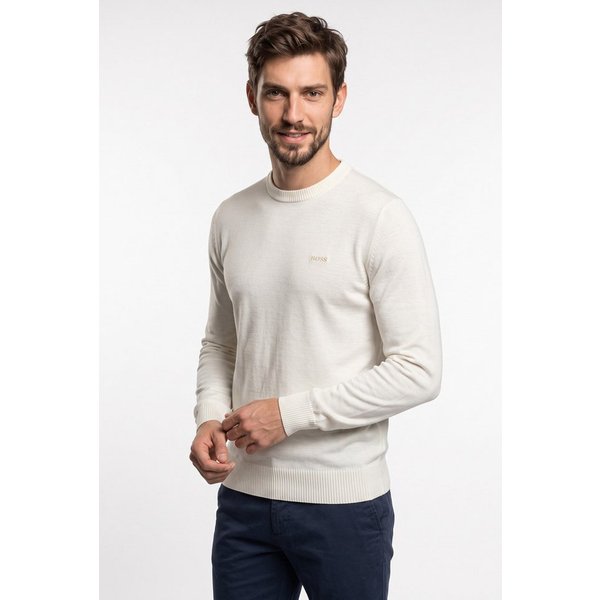 BOSS ORANGE Strickpullover Avac mit Schurwolle, Regular Fit, gesticktes Logo