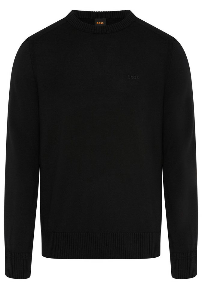 BOSS ORANGE Strickpullover Avac mit Schurwolle, Regular Fit, gesticktes Logo – Bild 2 von 3